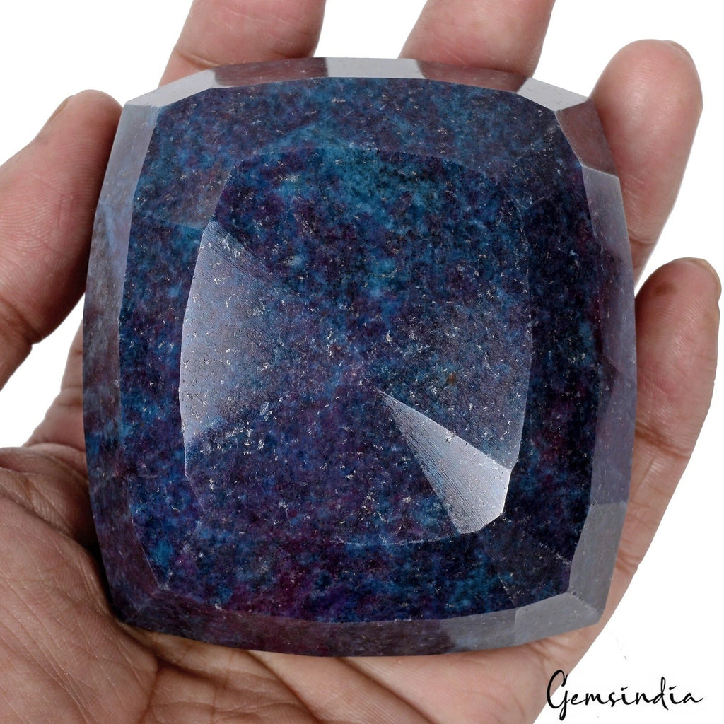 Huge 3390 Ct Natural Untreated Bi Color Ruby Kyanite Cushion Cut Museum Size Gem