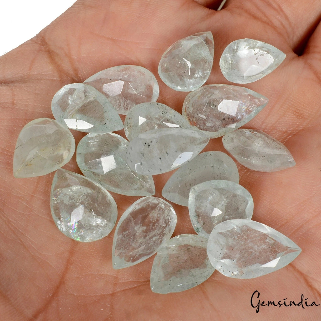 Aquamarine Lot, Loose Gemstone, Pear Cut, Blue — 16 Pieces, 12mm, 85.10 Ct, Brazil