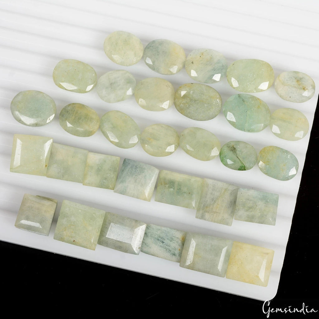 Green Beryl Lot, Loose Gemstone, Untreated — 31 Pieces, 12mm to 16mm, 340 Ct, Brazil