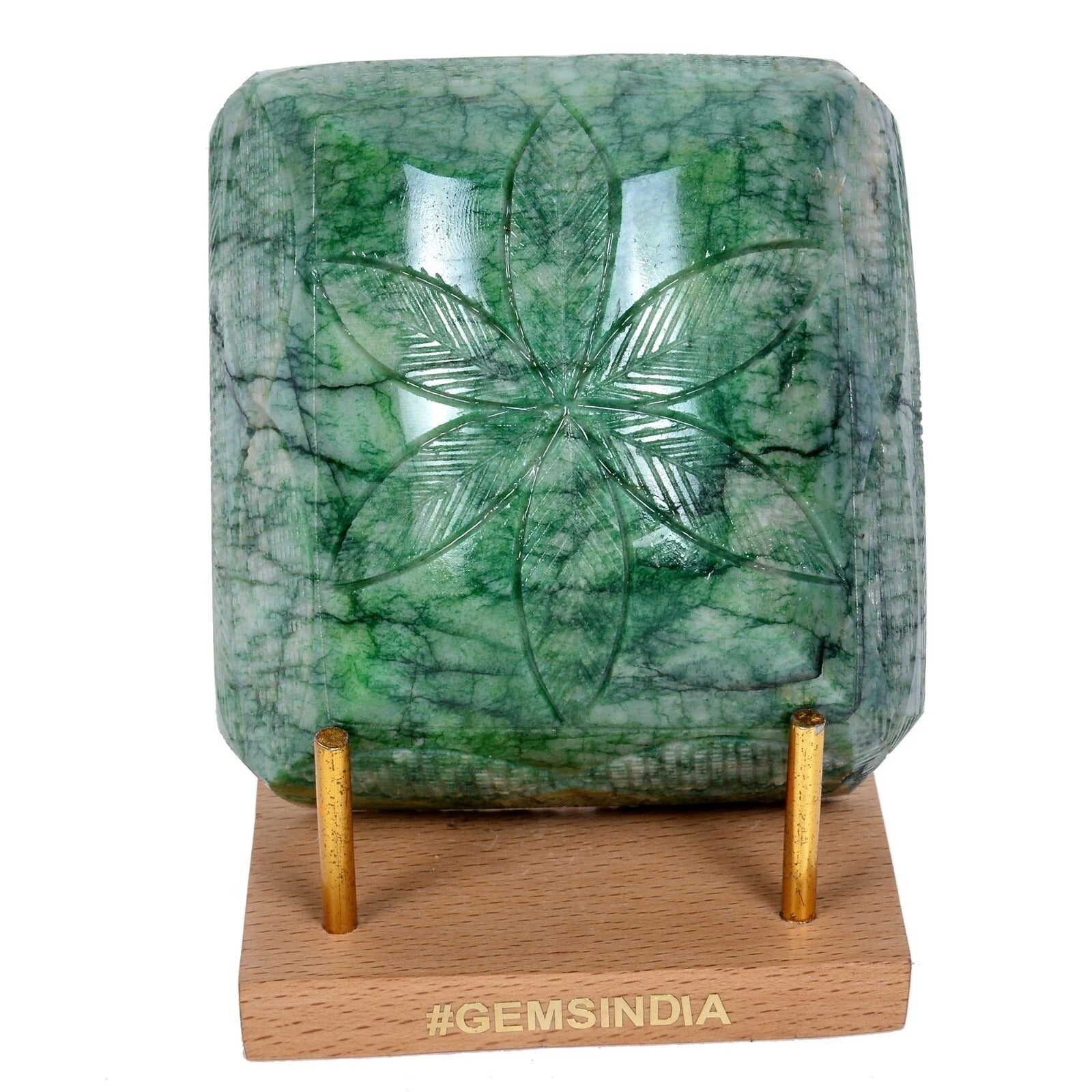 3900 Ct Natural Emerald Green Octagon Cut Hand Carving Huge Size Loose Gemstone