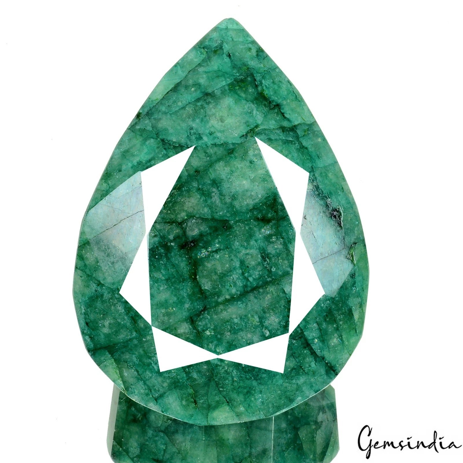 1950 Cts Natural Brazilian Green Emerald Pear Faceted Huge Earth Mined Gemstone