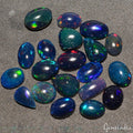 Certified 31.25Ct Mix Cabochon Natural Black Opal Rainbow Flash Ethiopia Gem Lot