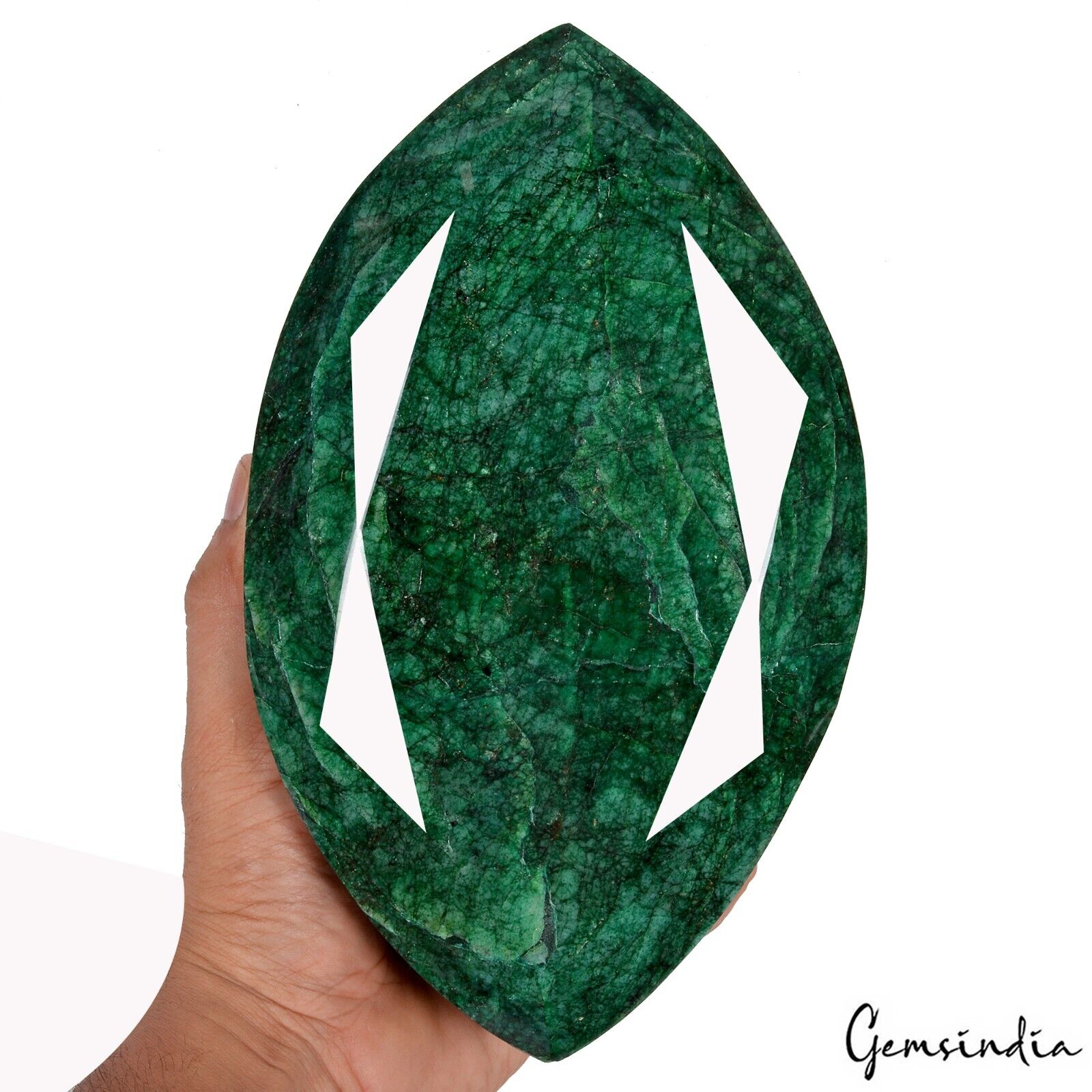 Emerald Loose Gemstone, Color Enhanced, Green — 8.8x5.2x3.8 Inch, 21100 Ct (4.22 Kg), Brazil