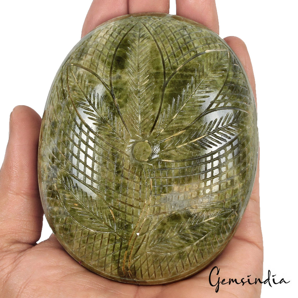 2640 Ct Natural Green Vessonite Round Hand Carved Earth Mined Huge Loose Gems