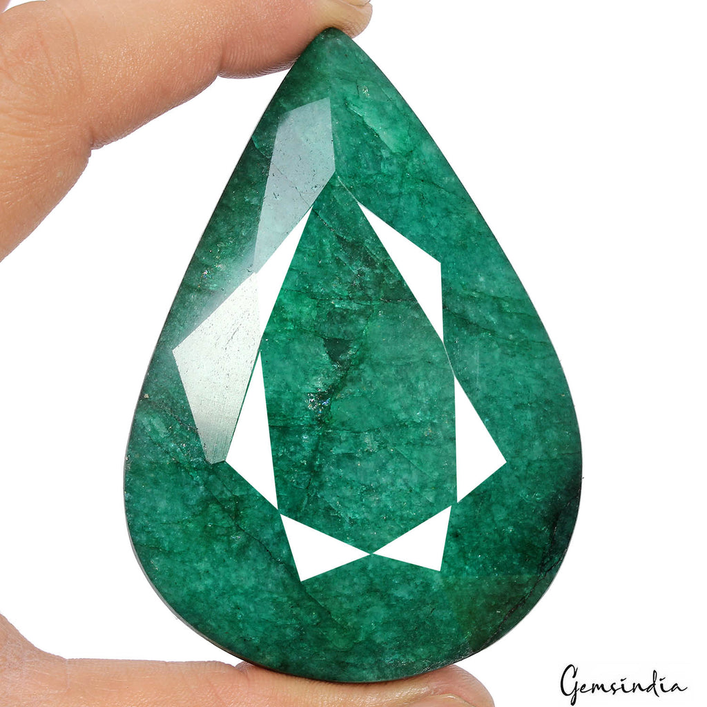 Natural Blue Green Zambian Emerald Pear Cut Faceted Earth Mined 1140 Ct Gemstone
