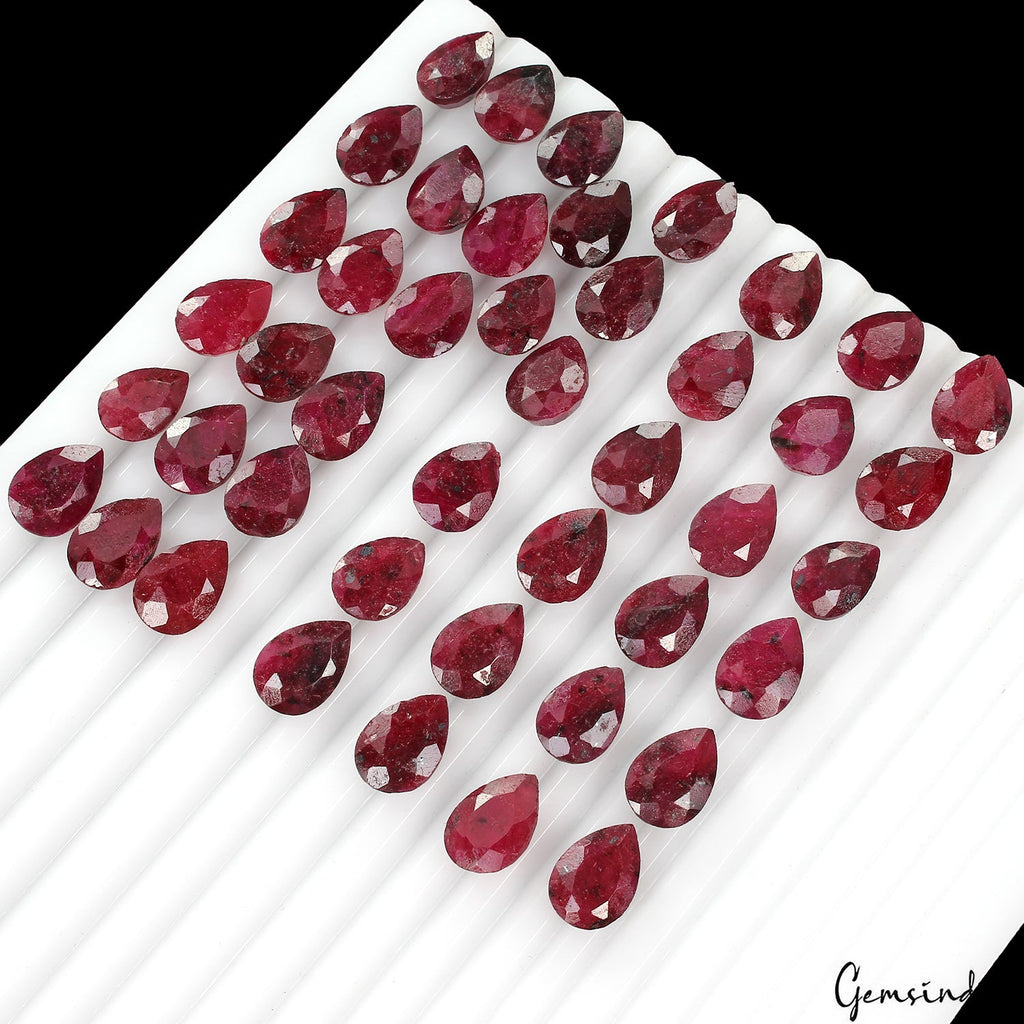 270.00 Cts. Natural Red Ruby Pear Cut Loose 12-13mm Gemstones Lot For jewelry