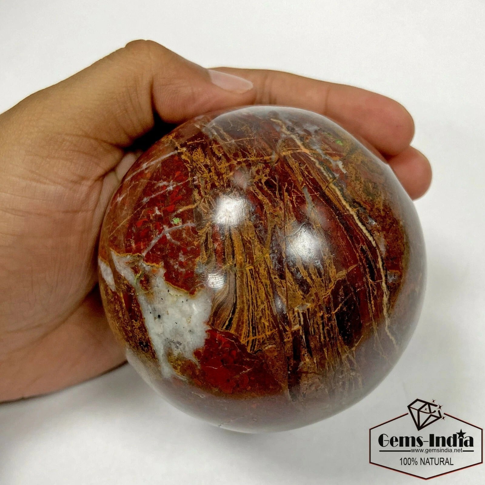 3.5" Natural Red Japer Crystal Healing Mineral Polished Sphere Gemstone ~4300 Ct