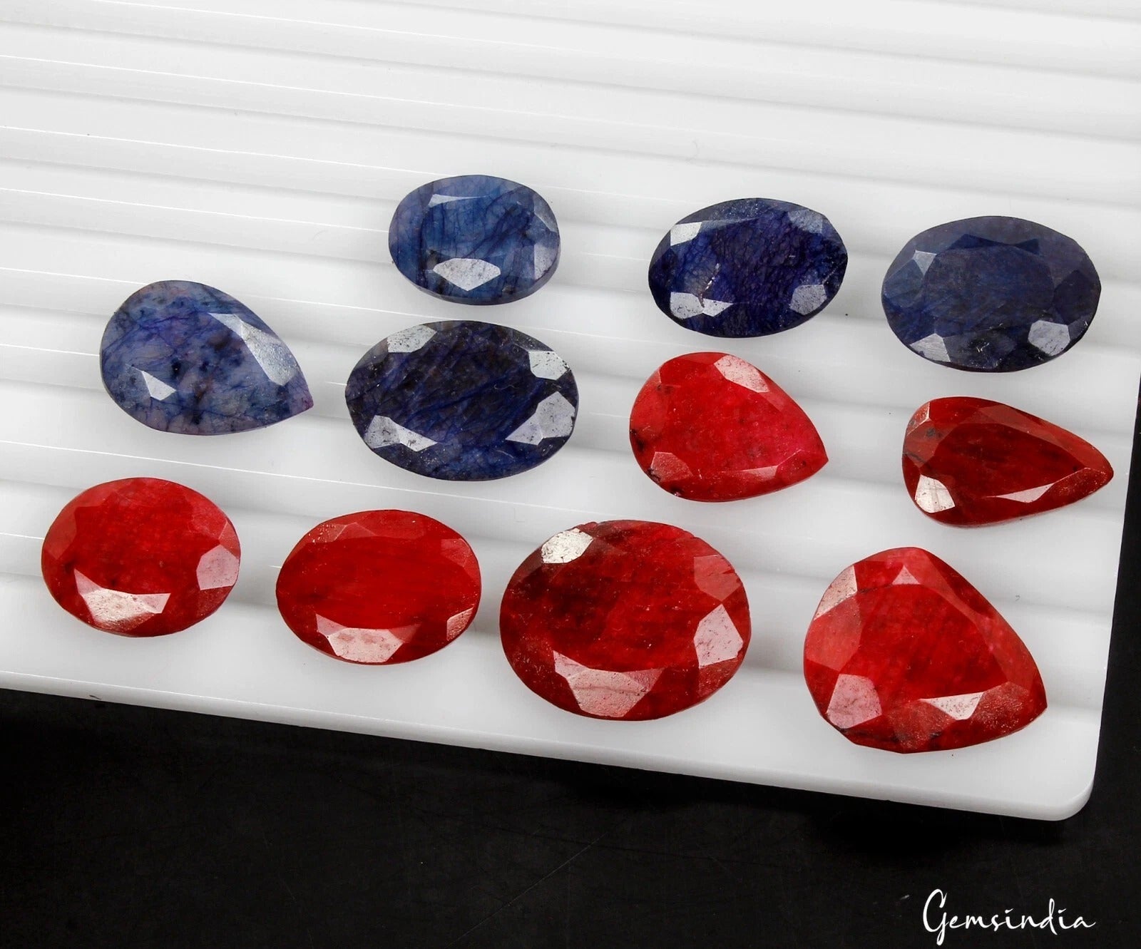 Ruby Lot, Loose Gemstone, Color Enhanced — 11 Pieces, 16mm to 23mm, 240 Ct