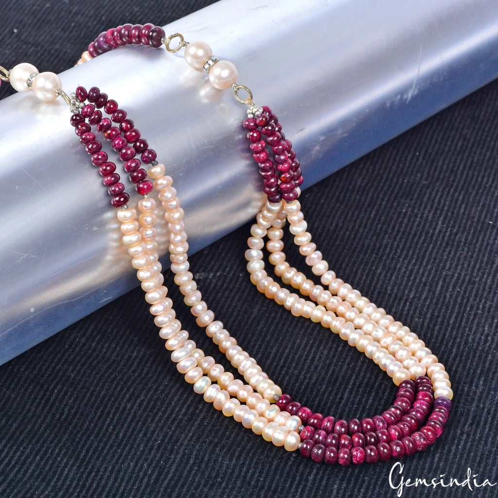 Ruby Necklace, Untreated, Red — 4mm to 9mm, Madagascar