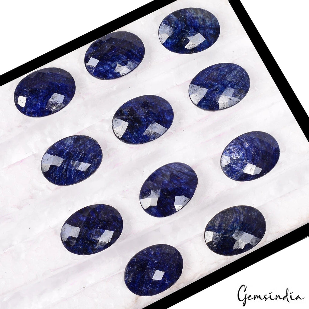 152.70 Ct Natural Royal Blue Sapphire Oval Checker Cut Gem Lot 11 Pc For Jewelry