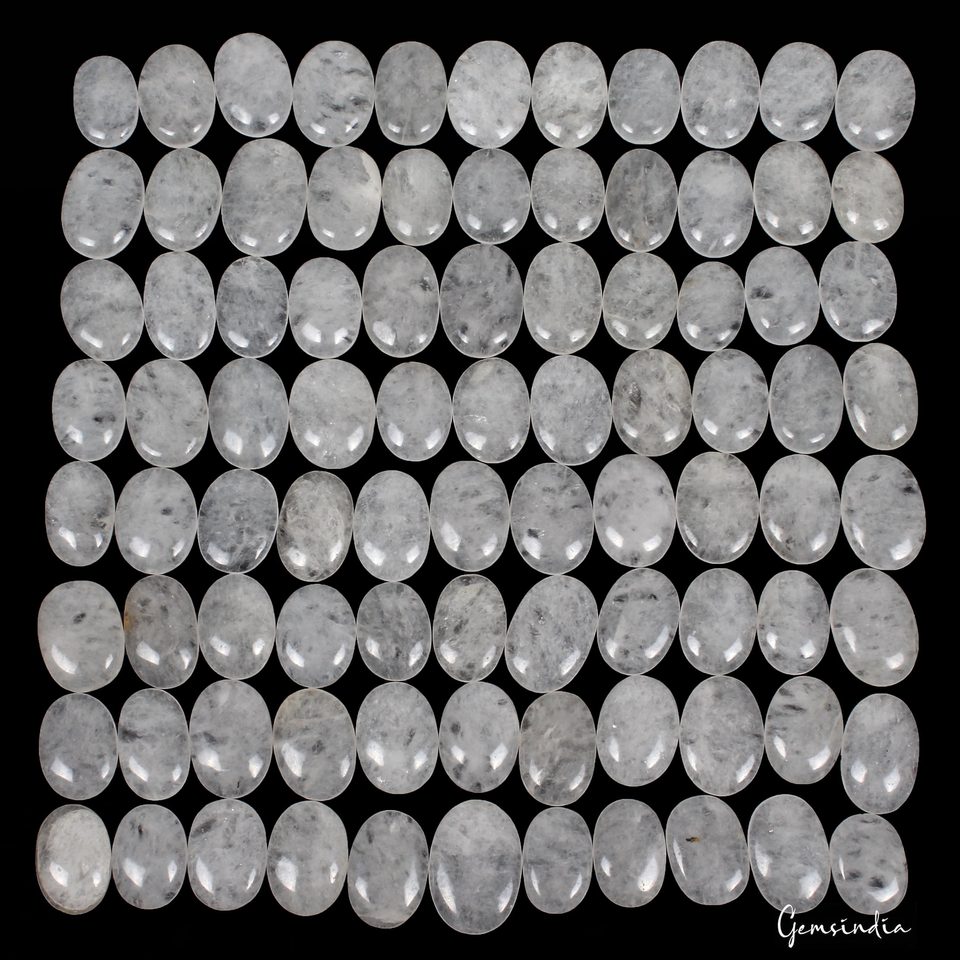 1 Kilo Natural Untreated Supreme Quartz Oval Cab Loose Gems Wholesale Lot 88 Pcs
