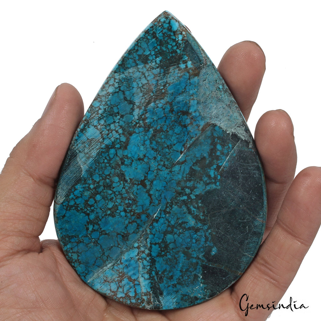 740 Ct Blue Turquoise Pear Cab Spiderweb Arizona Museum Size Loose Gems From U.S