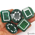 1990 Cts/5 Pcs Natural Brazilian Bottle Green Emerald Mix Cut Wholesale Gems Lot