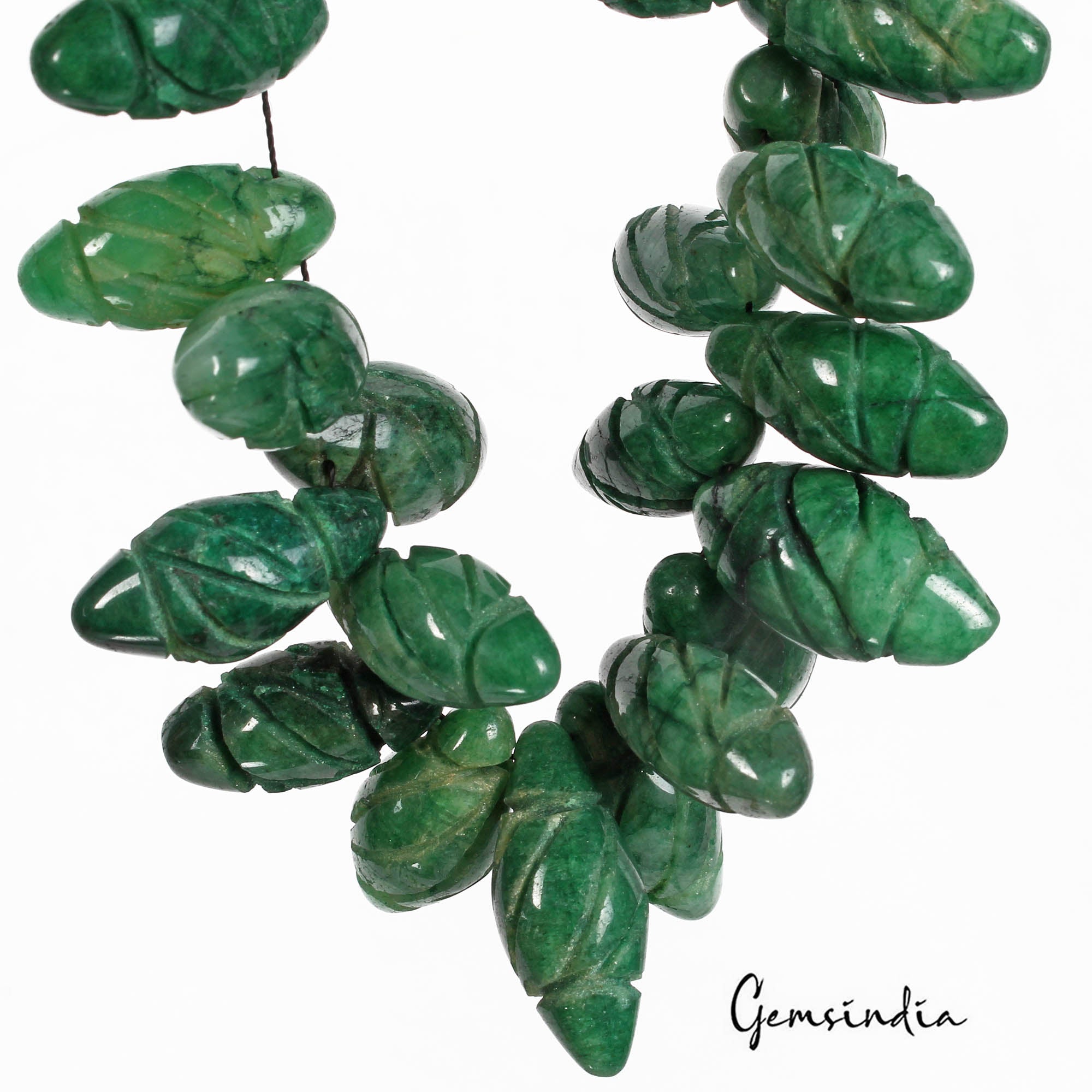 Emerald Beaded Strand, Color Enhanced, Green — 13mm to 23mm, 590 Ct, Brazil