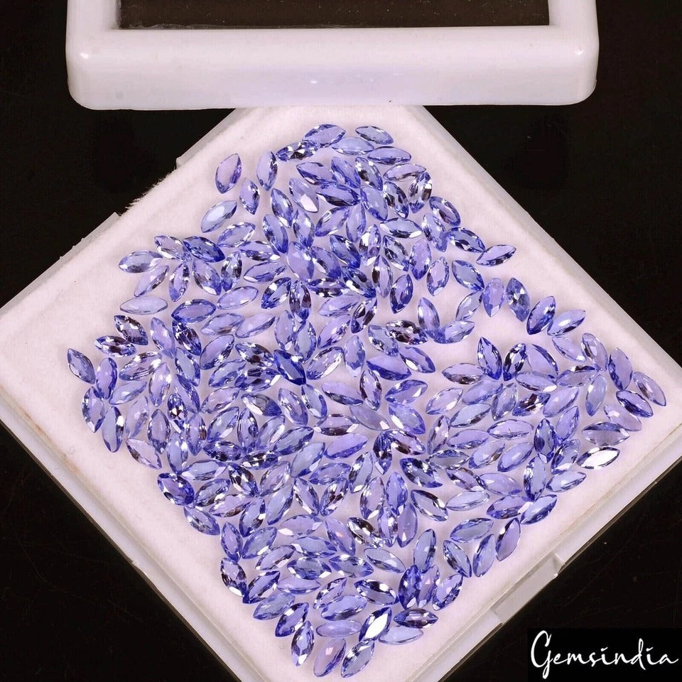 182 Pcs/4x2mm Lot VS-VVS Marquise Natural Blue Tanzanite Gemstones Lot Tanzania