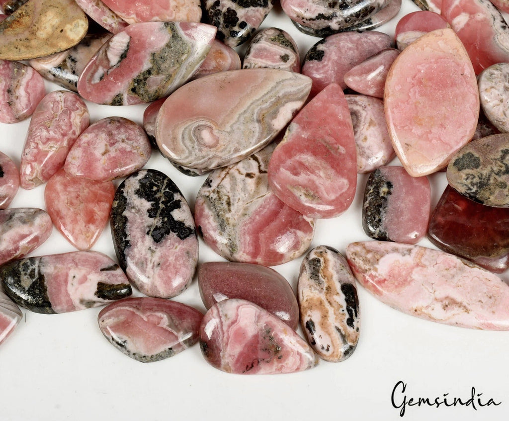 3000 Ct/200 Pc Natural Untreated Pink Rhodochrosite Mix Cab Loose Wholesale Gems