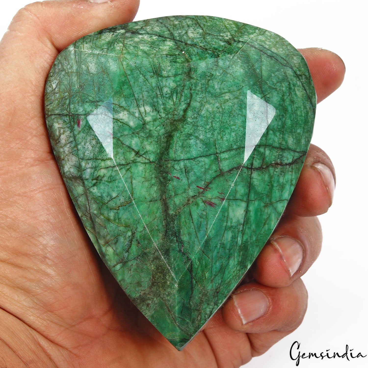 Emerald Loose Gemstone, Color Enhanced, Green — 86x77x47mm, 2585 Ct, Brazil