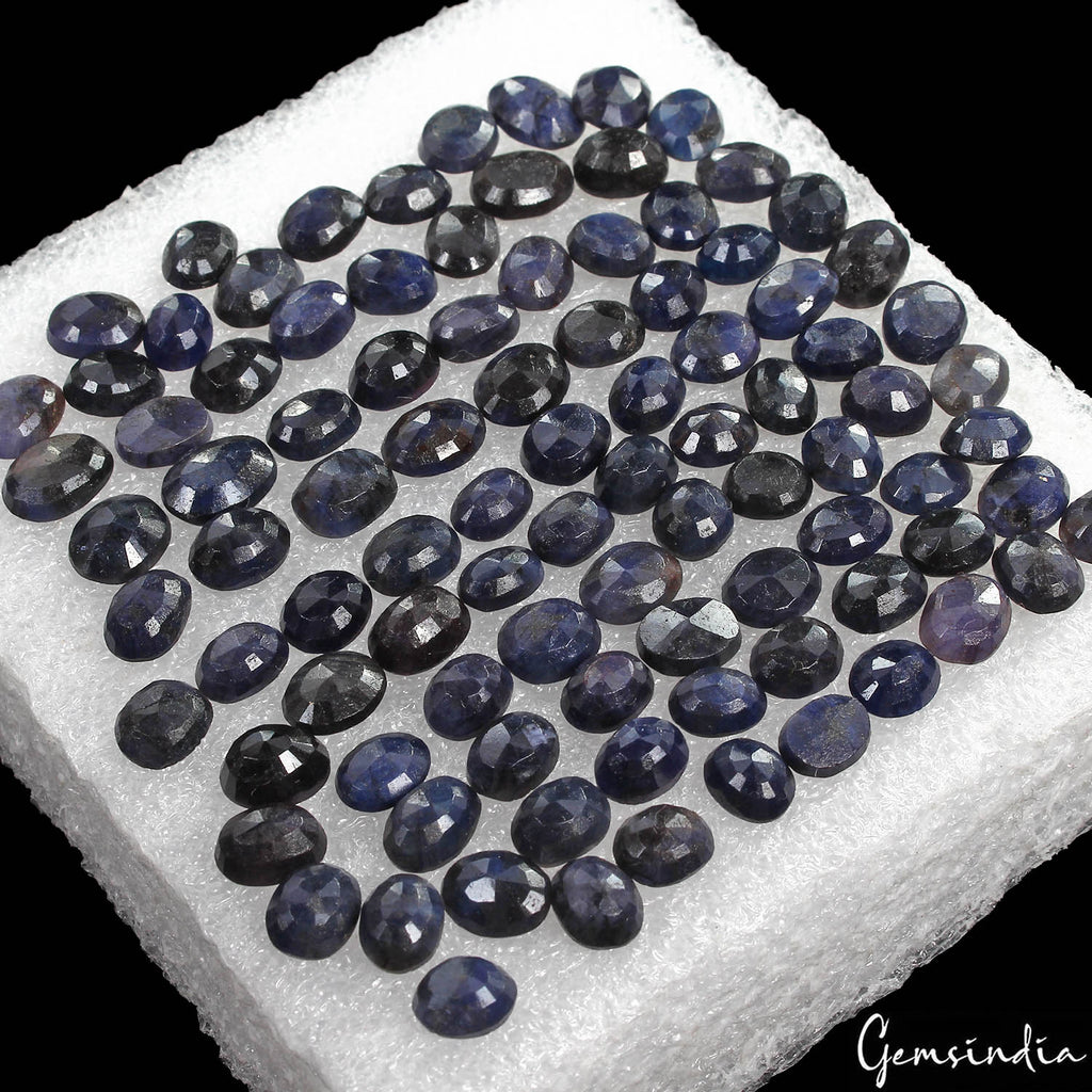 230 Ct/97 Pcs Natural African Blue Sapphire Oval Faceted Cut Gem Lot For Jewelry