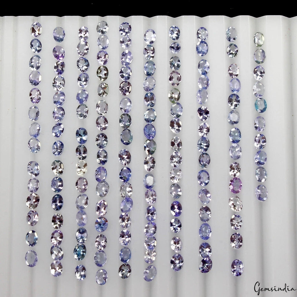 145 Pcs Natural Tanzanite 4x3mm Oval Cut Sparkling Violet Loose Gemstones Lot