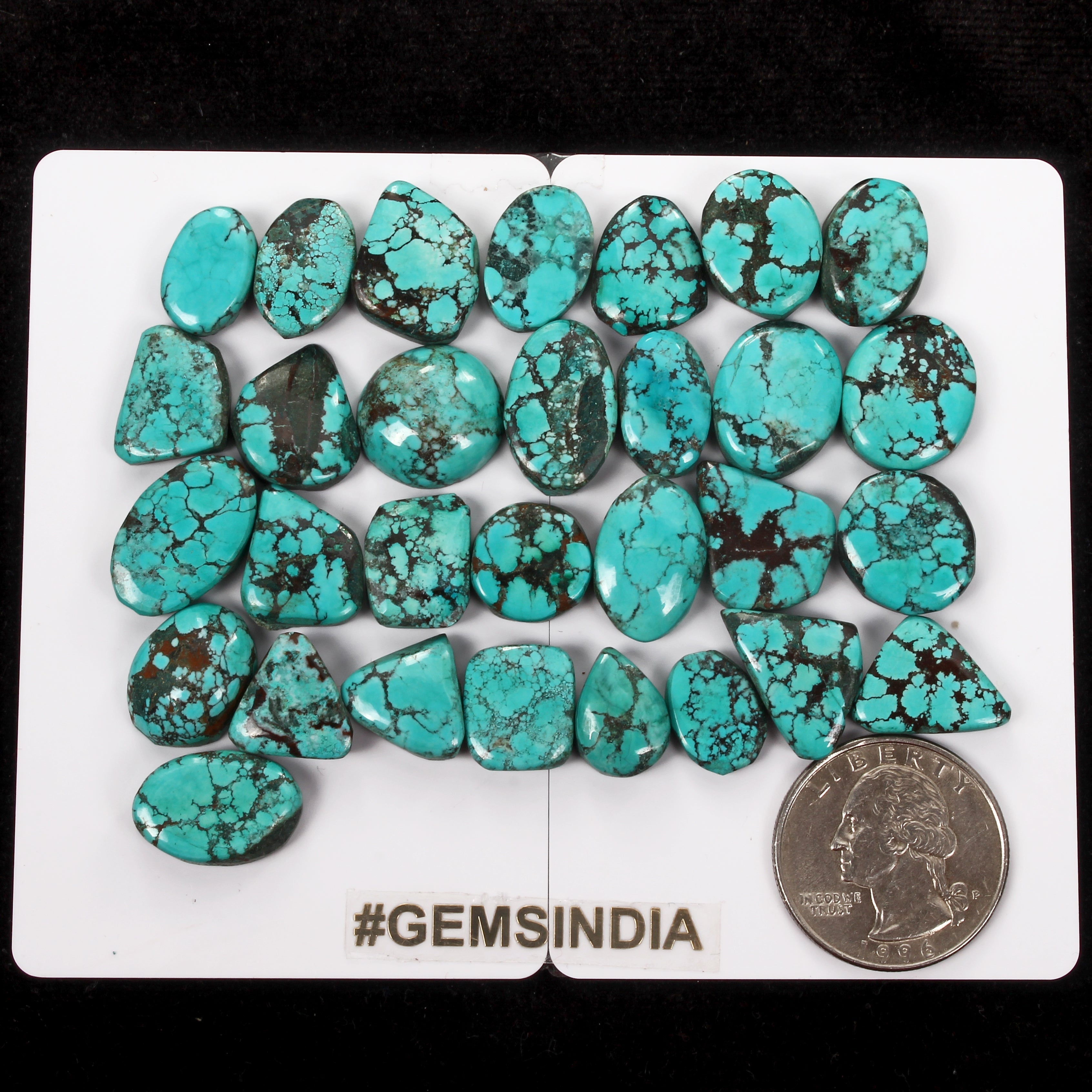 220Ct/30 Pcs Natural USA Blue Turquoise Mix Cab Loose Wholesale Gems For Jewelry
