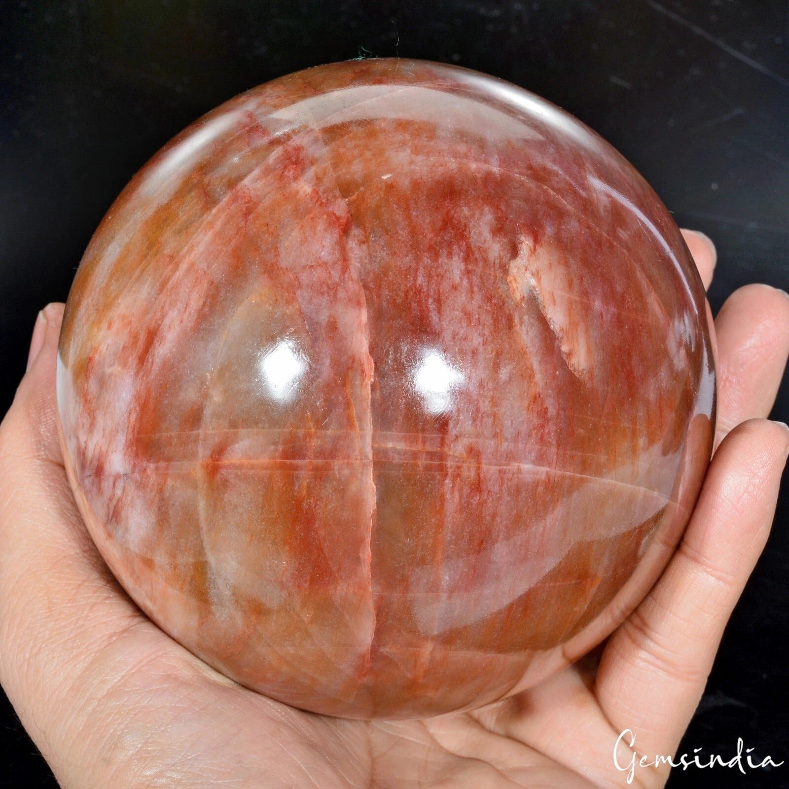 2 Kilo Red Jasper Sphere – Large Crystal Ball for Healing & Energy Decor 4.4 in
