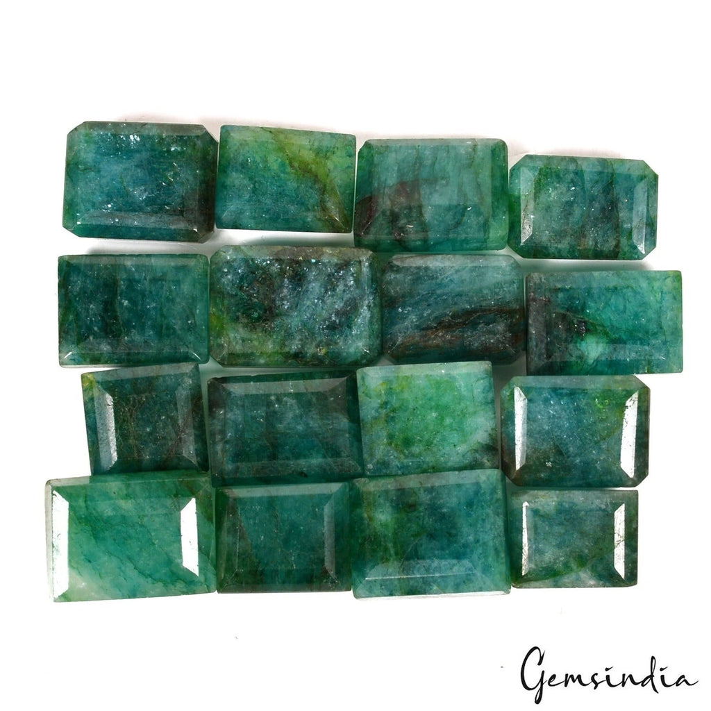 263.40 Ct Natural Green Brazilian Emerald Baguette Faceted Loose Gemstone Lot