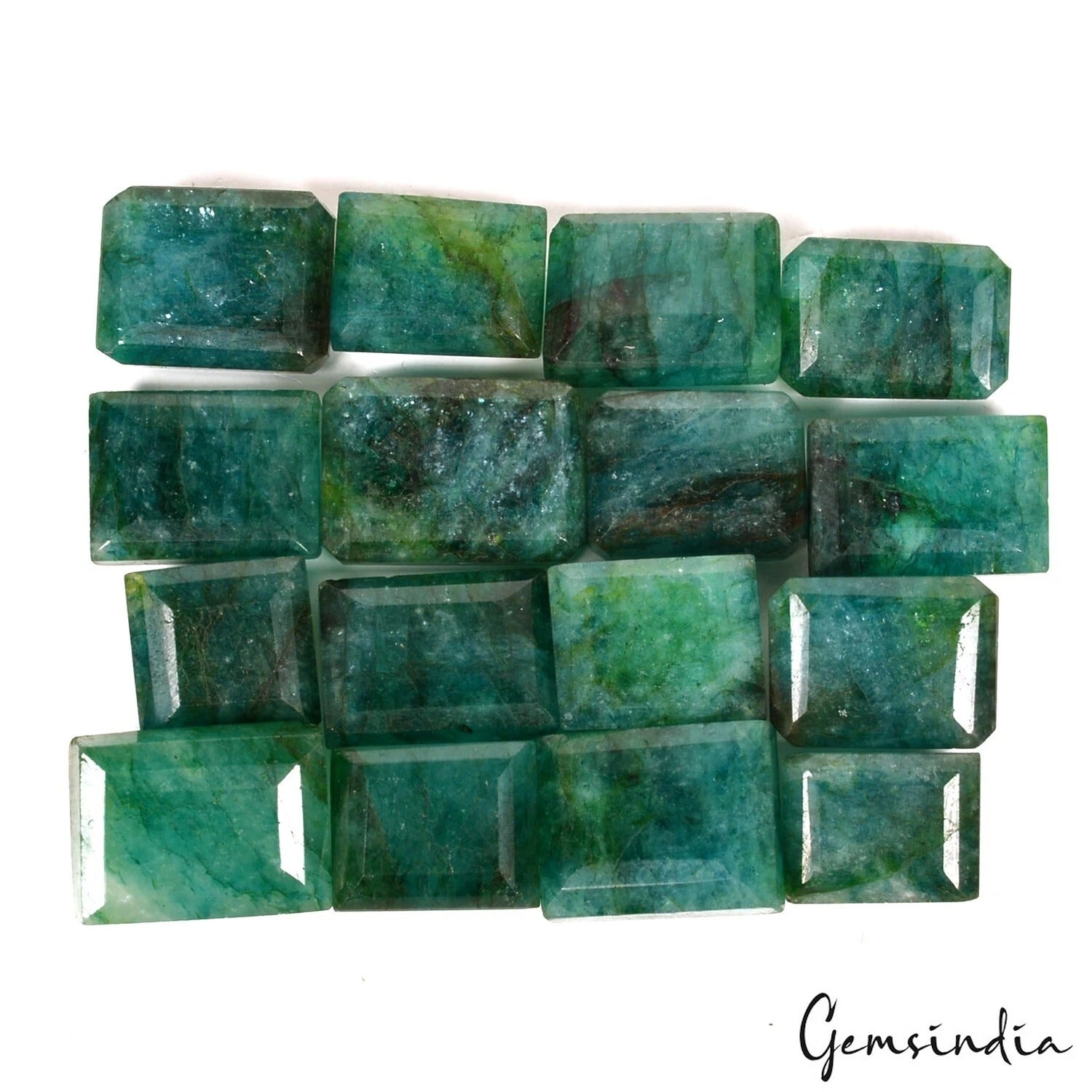 263.40 Ct Natural Green Brazilian Emerald Baguette Faceted Loose Gemstone Lot