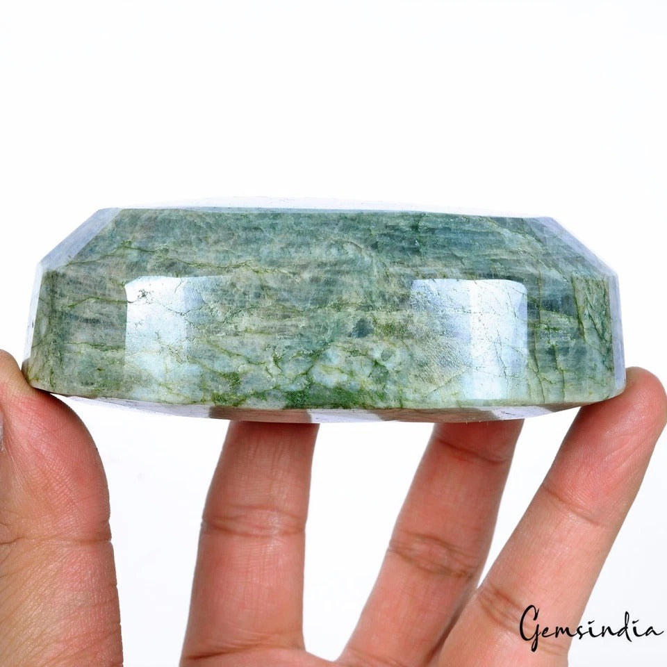 2400 Ct Natural Green Emerald Oval Faceted Cut Huge Museum Size Earth Mined Gem