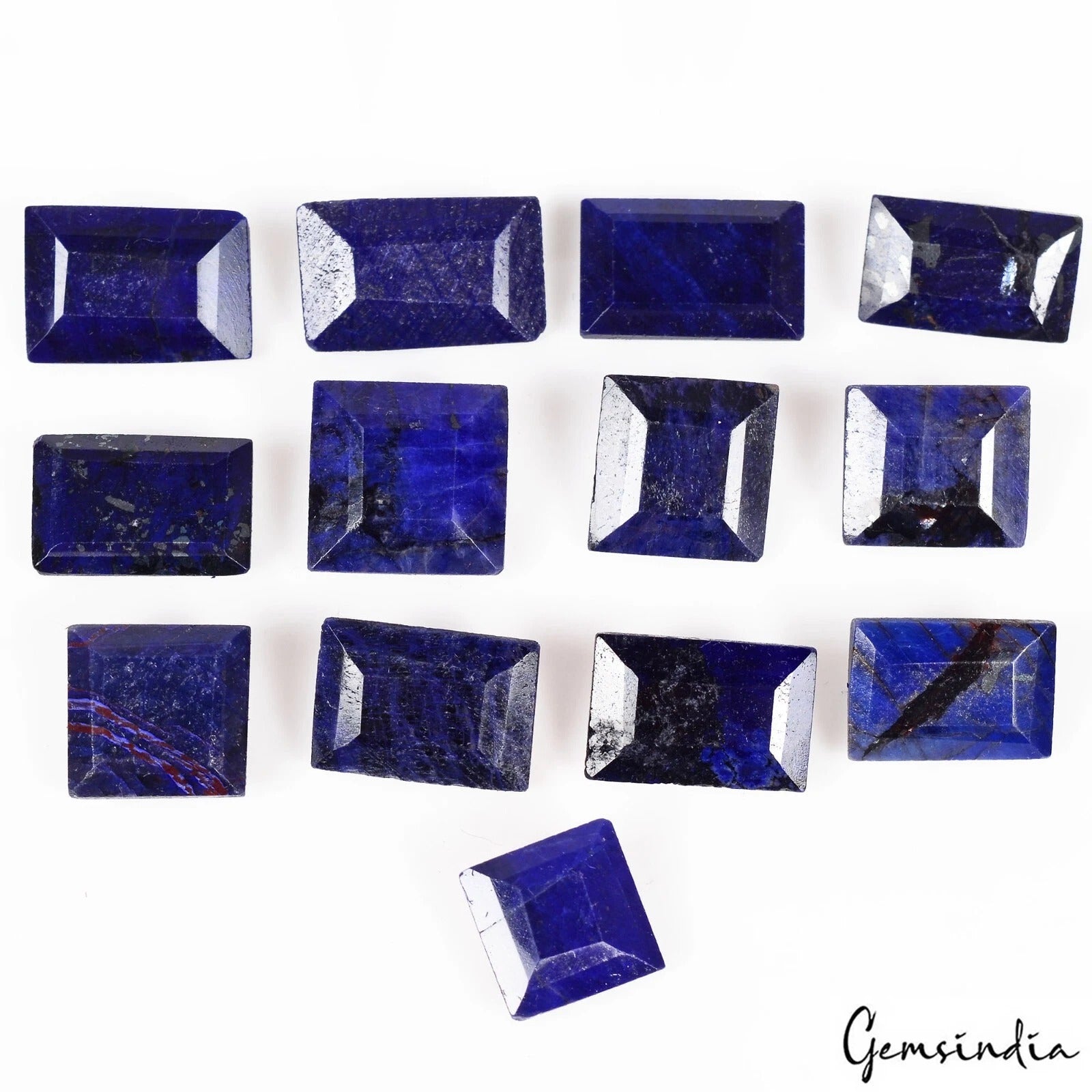 248.50Ct Natural Blue Sapphire Baguette Cut 12-20mm Loose AAA Gemstone Lot/13 Pc