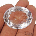 76.10 Cts Natural Untreated White Crystal Quartz Oval Cut Gem For Pendant/Ring