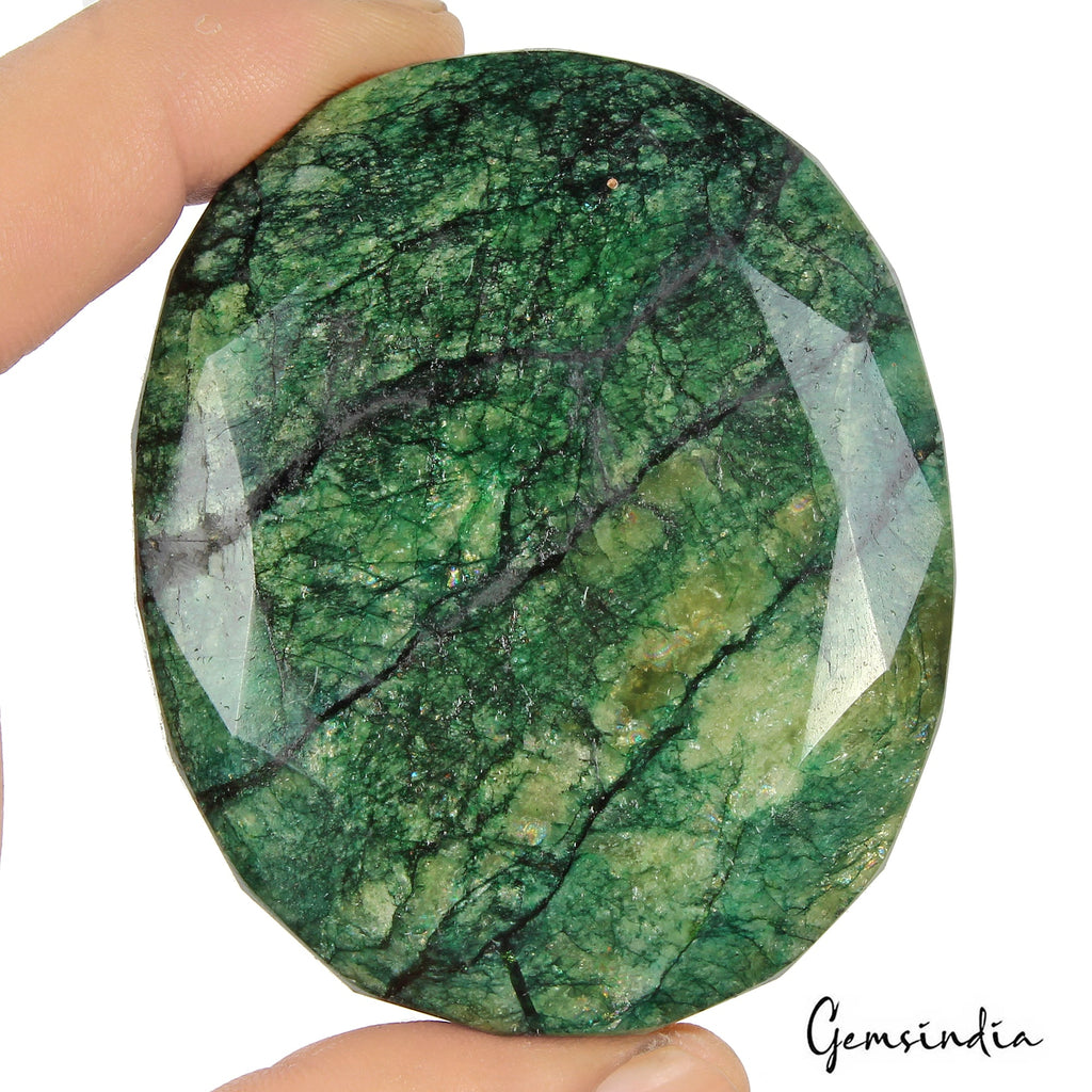 930 Ct Natural Dark Green Emerald Oval Faceted Earth Mined Loose Huge Gemstone