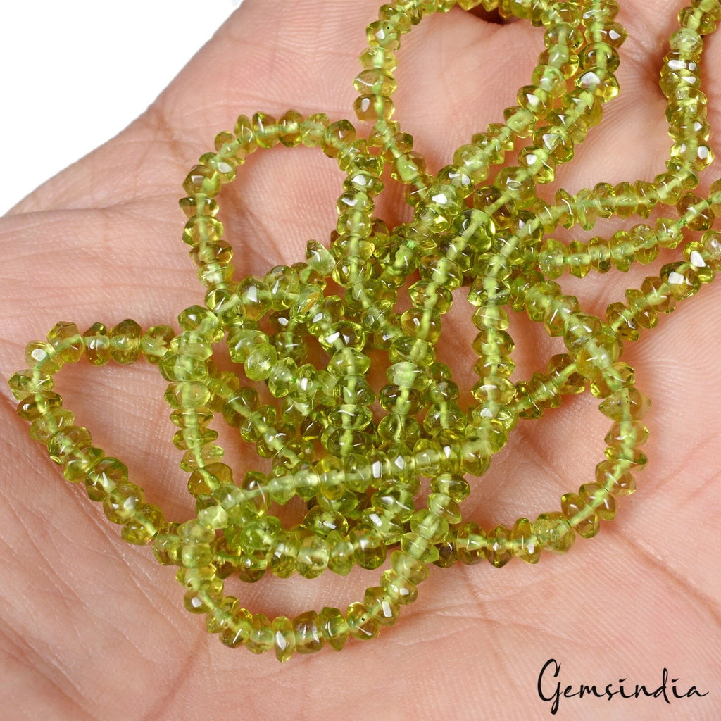 Peridot Beaded Strand, Untreated, Green — 13", 85.30 Ct, India