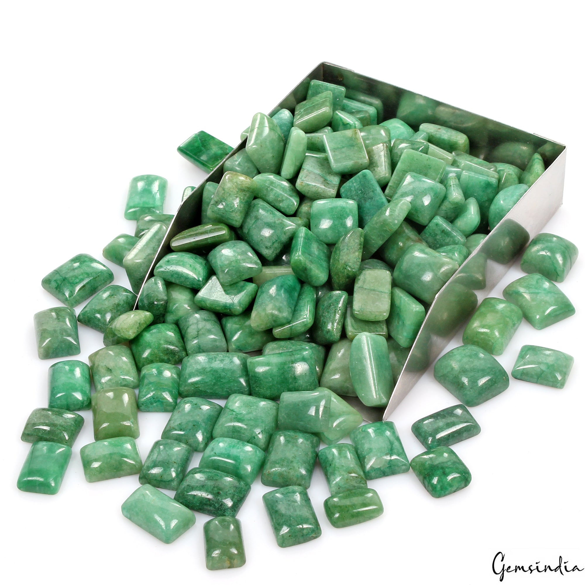 2500 Ct Natural Green Emerald Rectangular Cabochon Loose Ring Size Gemstones Lot