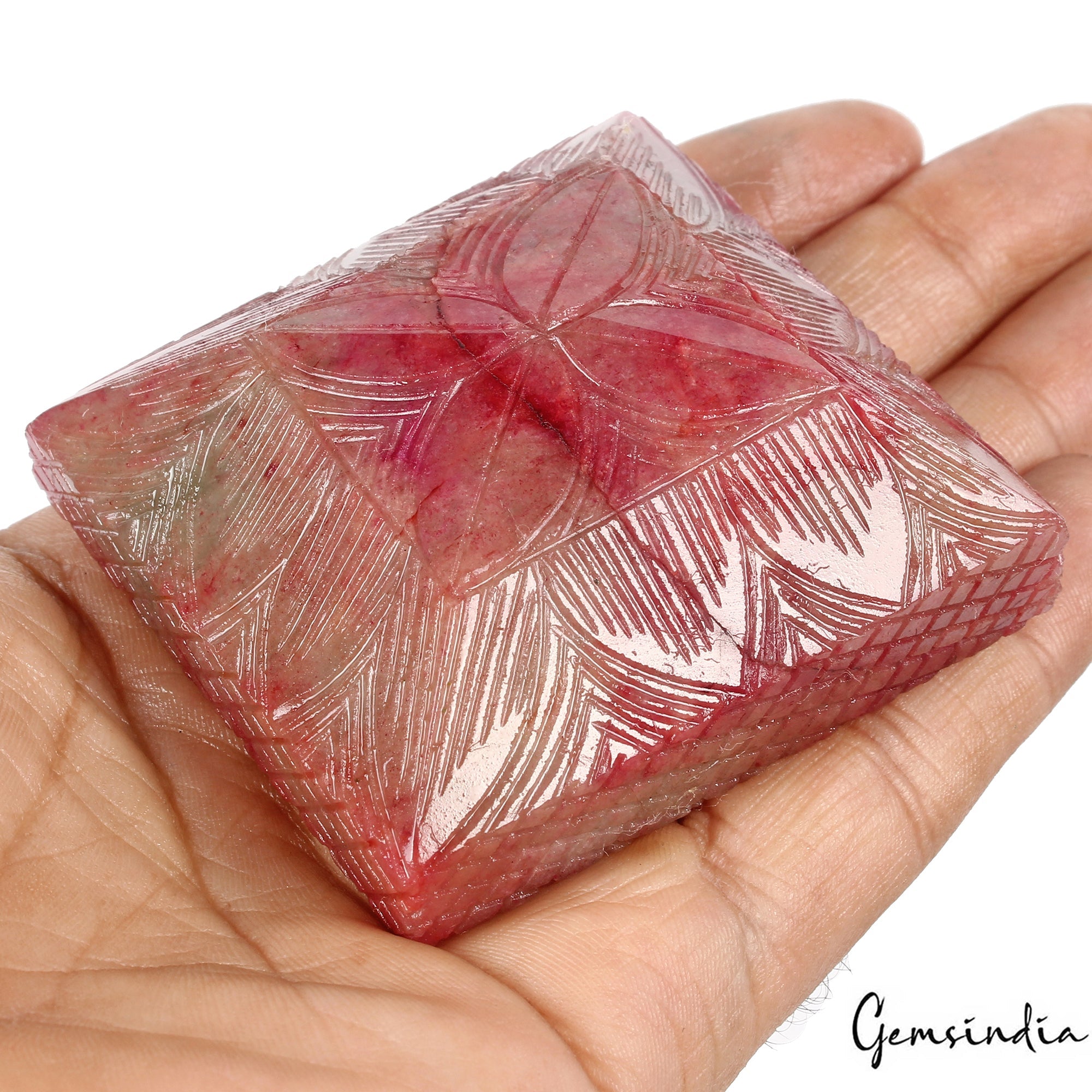 920 Cts Natural Pink Red (Bixbite) Beryl Baguette Cut Carved Huge Size Loose Gem