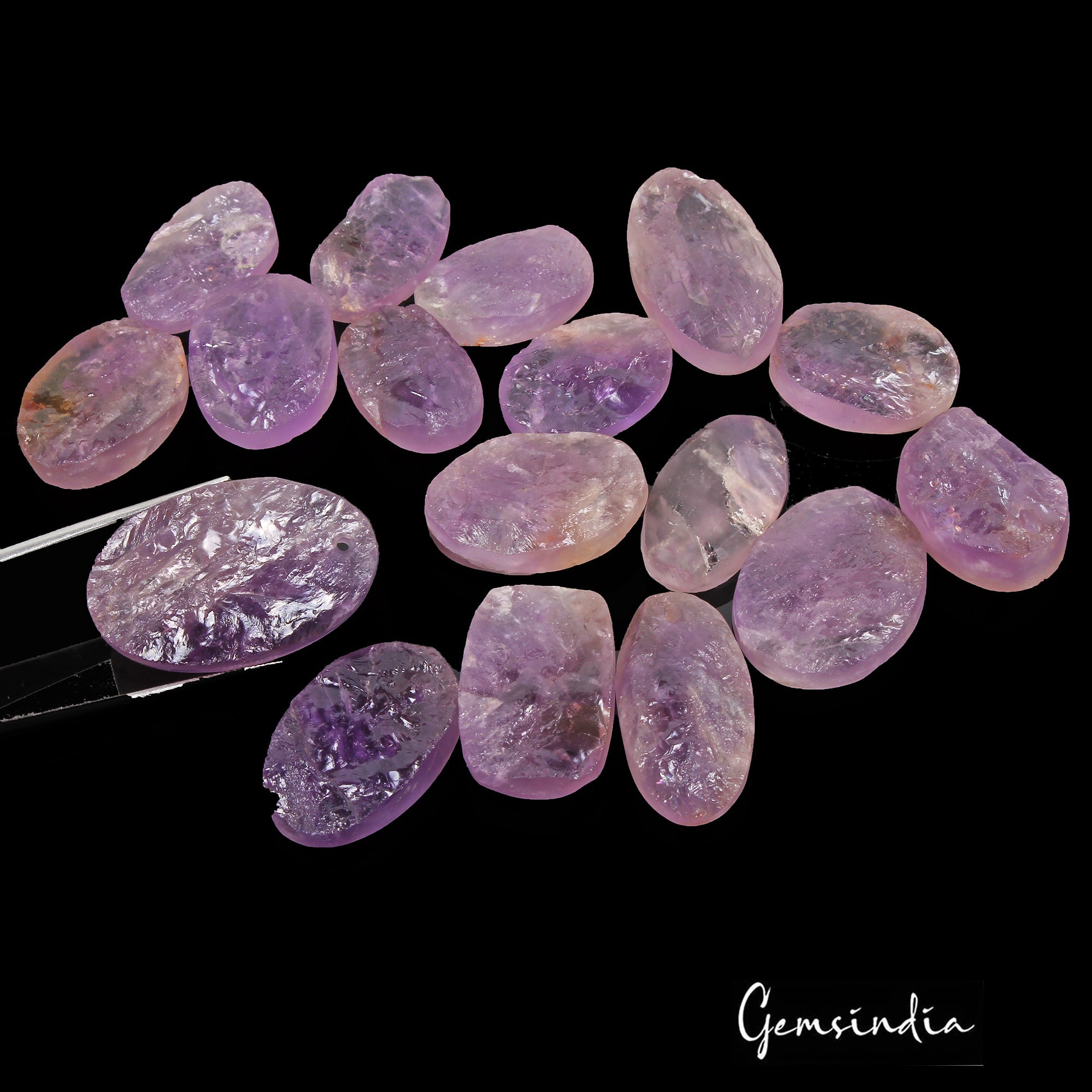 560 Ct Natural Purple Amethyst Druzy Oval Cut Loose Gems Bead For Making Jewelry