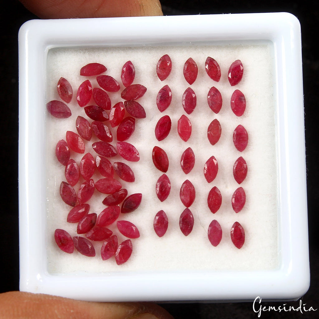 9.40Ct Natural Red Ruby Marquise 4x2mm Loose Gemstones for making Jewelry~60 Pcs