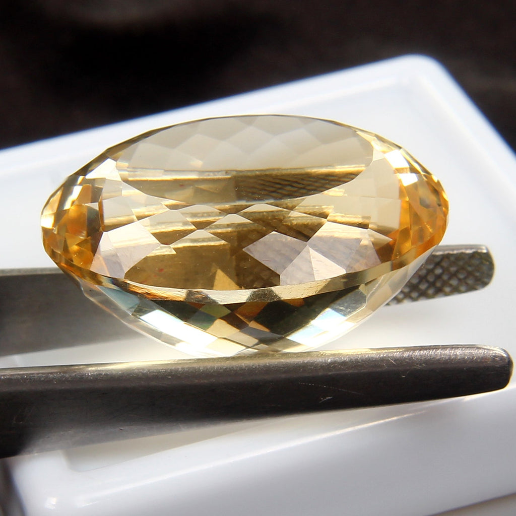 37.25 Ct Eye Clean Natural Yellow Citrine Oval Cut Loose Jewelry Gemstone~Brazil