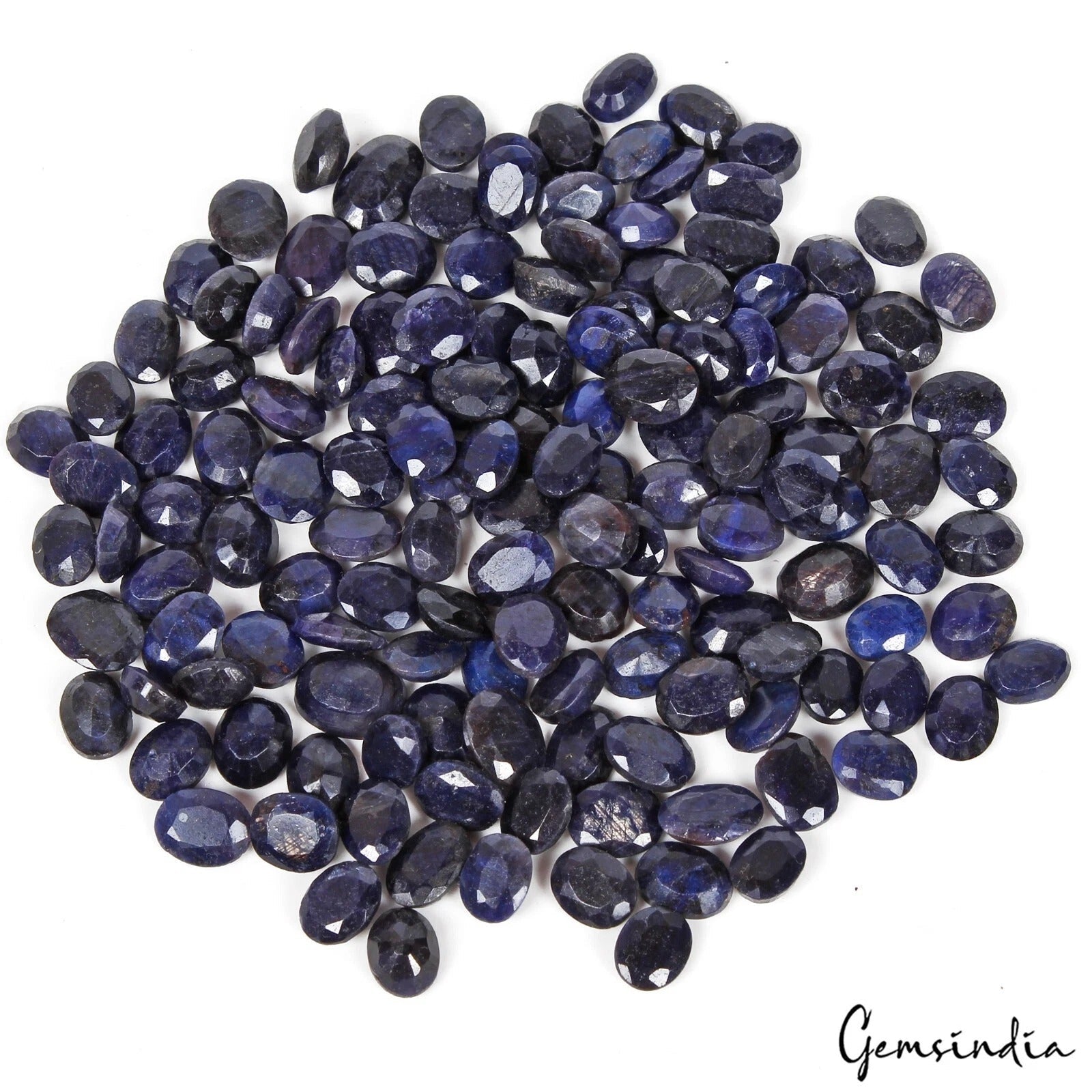 147 Pcs Natural Blue Sapphire 7-12mm Oval Ring Size Certified Gemstones 400 Ct