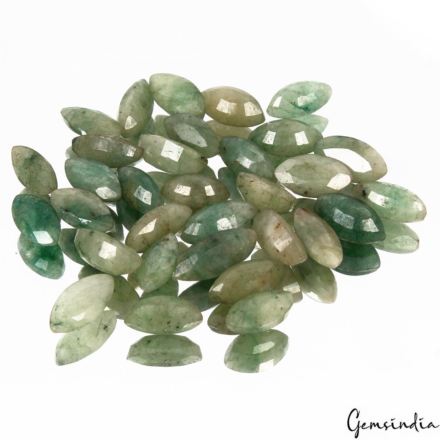 94 Ct/32 Pcs Natural Green Brazilian Emerald Marquise Cut Loose Gems For Jewelry