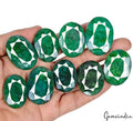 Natural Zambian Green Emerald Oval Faceted Cut Loose Gemstones Lot 700Ct/33-40mm
