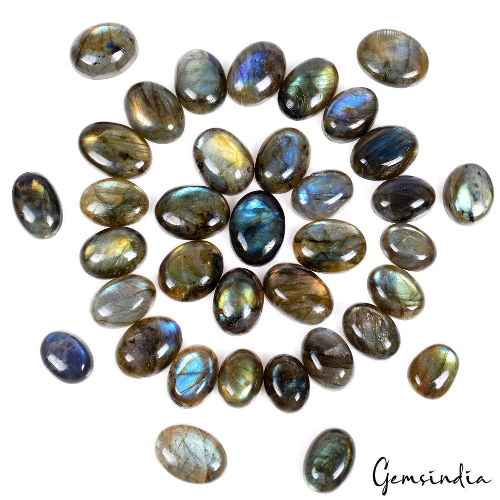 500 Ct Natural Labradorite Multi Shine Oval Cabochon Loose Untreated Gemstones