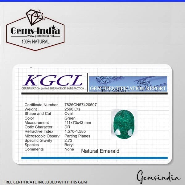 Certified 2590 Ct Natural Brazilian Green Emerald Oval Cut Museum Size Huge Gems