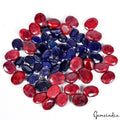 Certified 800 Ct/63 Pcs Natural Red Ruby Blue Sapphire Oval Cut Gems For Jewelry