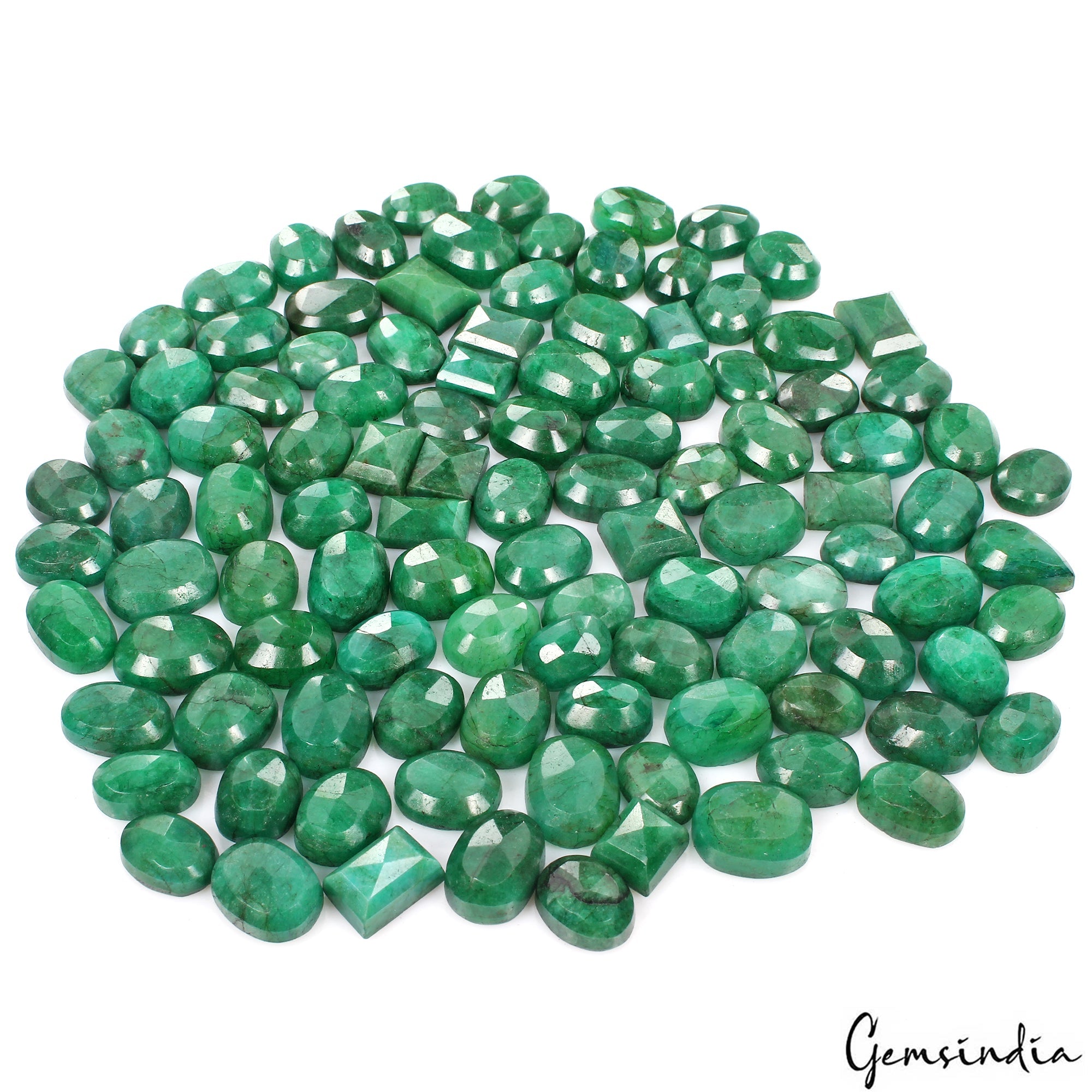 1600 Ct Natural Top Green Emerald Mix Cut 12-21mm Loose Gemstones Lot~107 Pcs