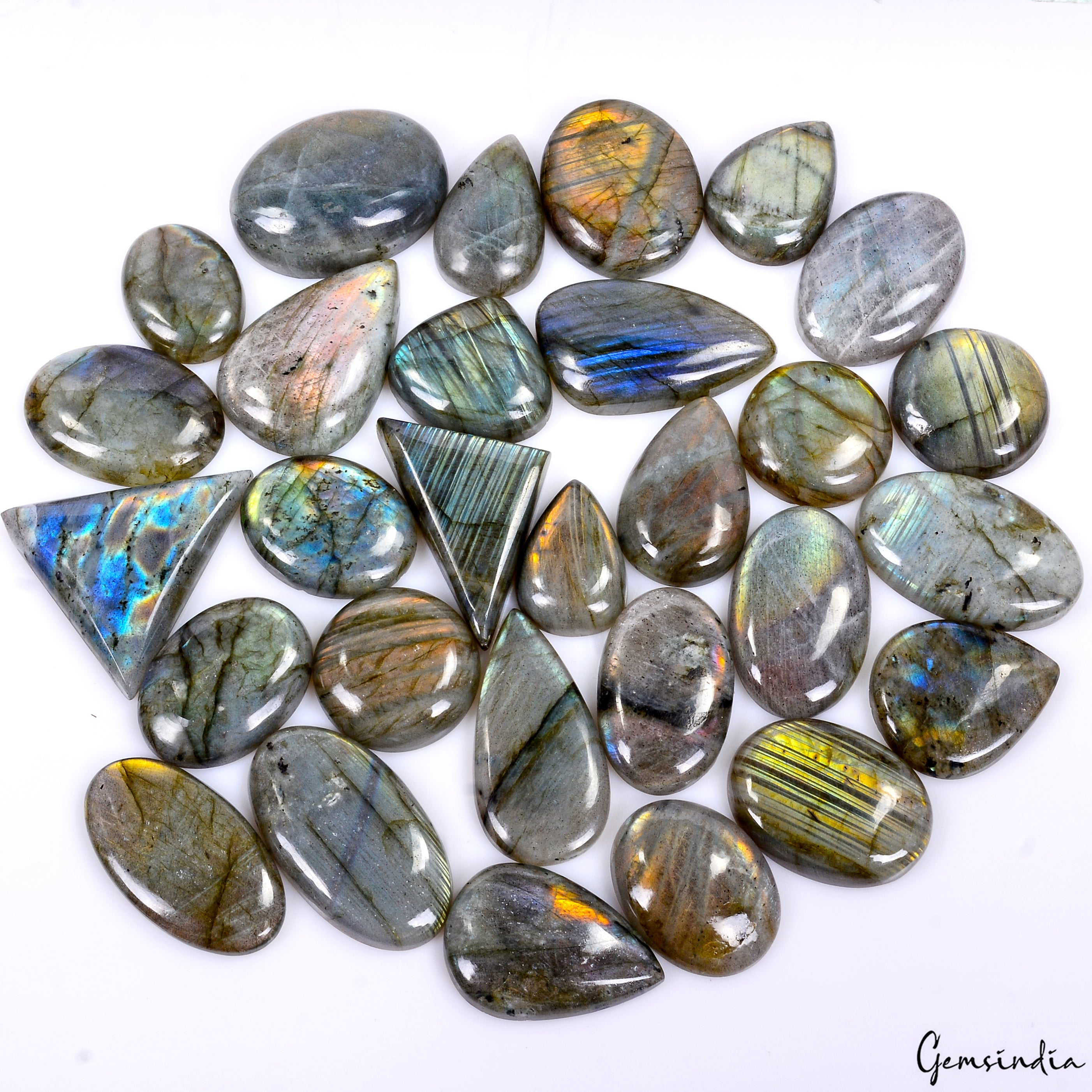 29 Pcs Wholesale Lot Natural Multi Labradorite Mix Shape Cab Loose Gems ~1400 Ct