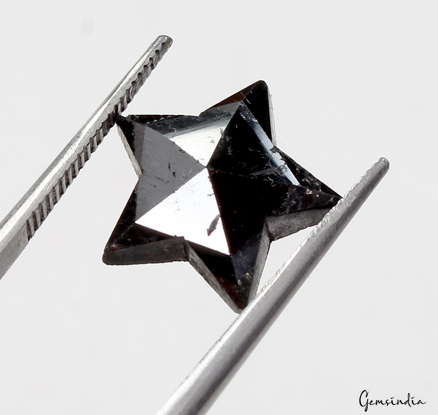 4.1 Carats 100% Natural Polished Star Shape Loose Earth Mined Black Diamond~13mm