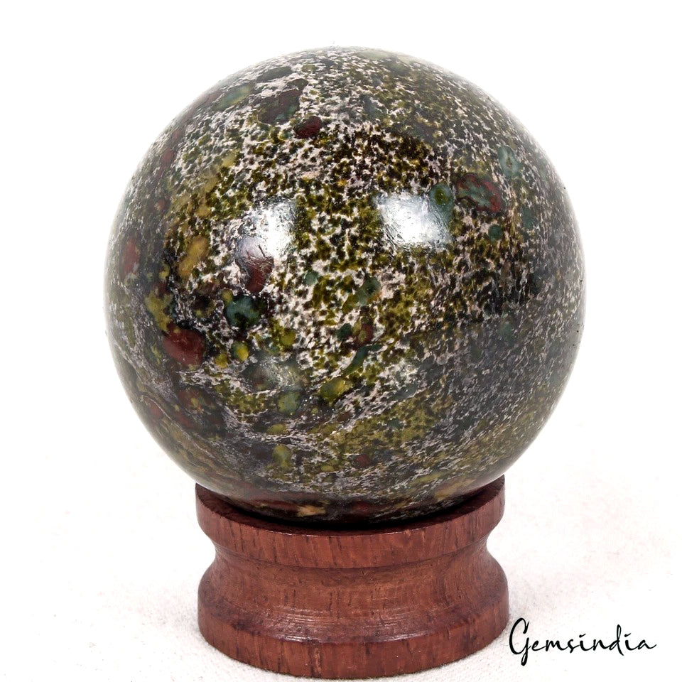 41mm Dragon Blood Stone Sphere Polished Jasper Orb Crytsal Healing Gem 560 Cts