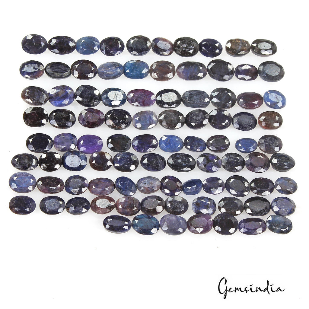 Certified 220 Cts/90 Pcs Natural Blue Sapphire Oval Cut Loose Gems For Jewelry