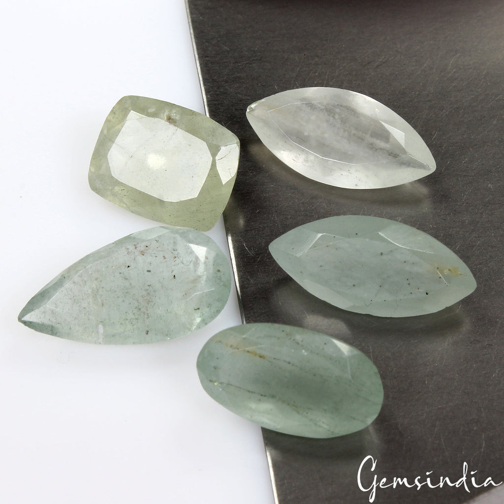 56.50 Ct Natural Aquamarine Mixed Cut 17-23mm Lot~ 5 Pcs Faceted Loose Gemstones