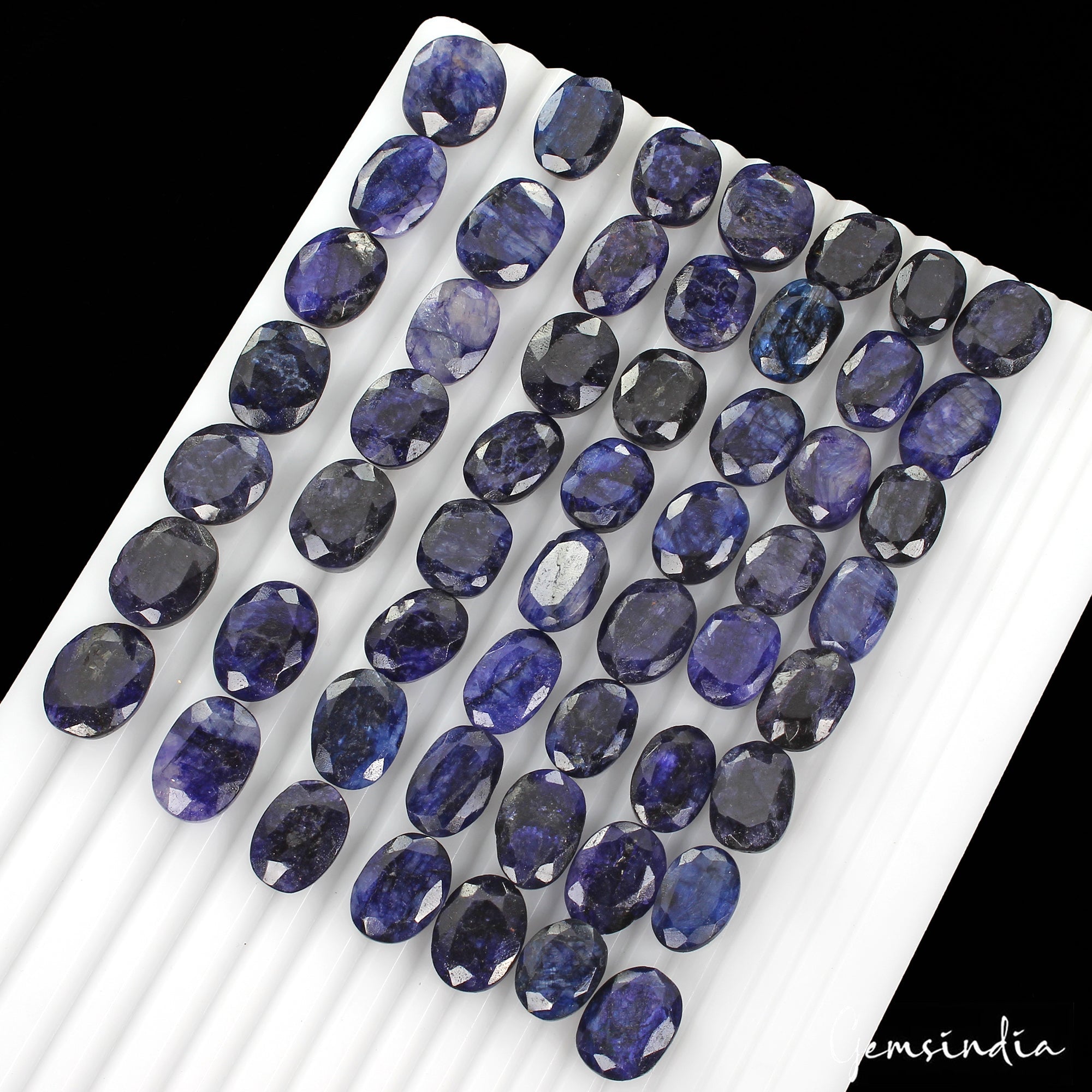 550 Cts/54 Pcs Natural Blue USA Beryl Oval Faceted Cut Loose Gems Lot Jewelry